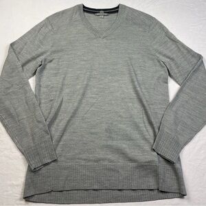 Smartwool Pullover V-Neck Sweater Wool Blend Gray Men’s Sz M